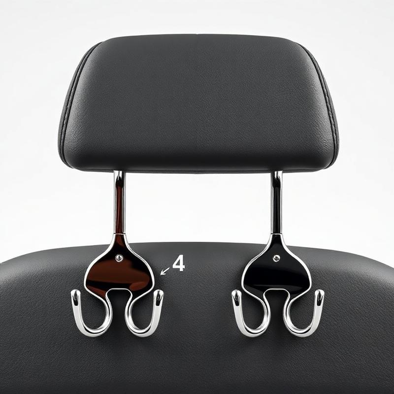 Chrome Headrest Coat Hooks (Set of 4)