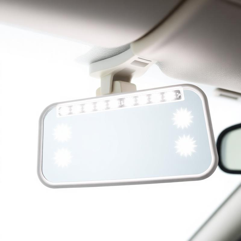 Clip-On Sun Visor LED Mirror